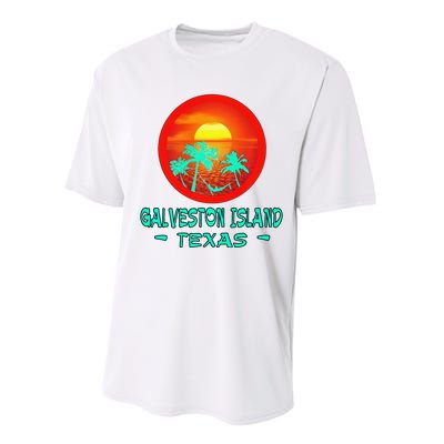 Galveston Island Texas Tropical Beach Souvenir Performance Sprint T-Shirt