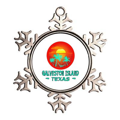 Galveston Island Texas Tropical Beach Souvenir Metallic Star Ornament