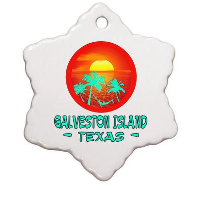 Galveston Island Texas Tropical Beach Souvenir Ceramic Star Ornament