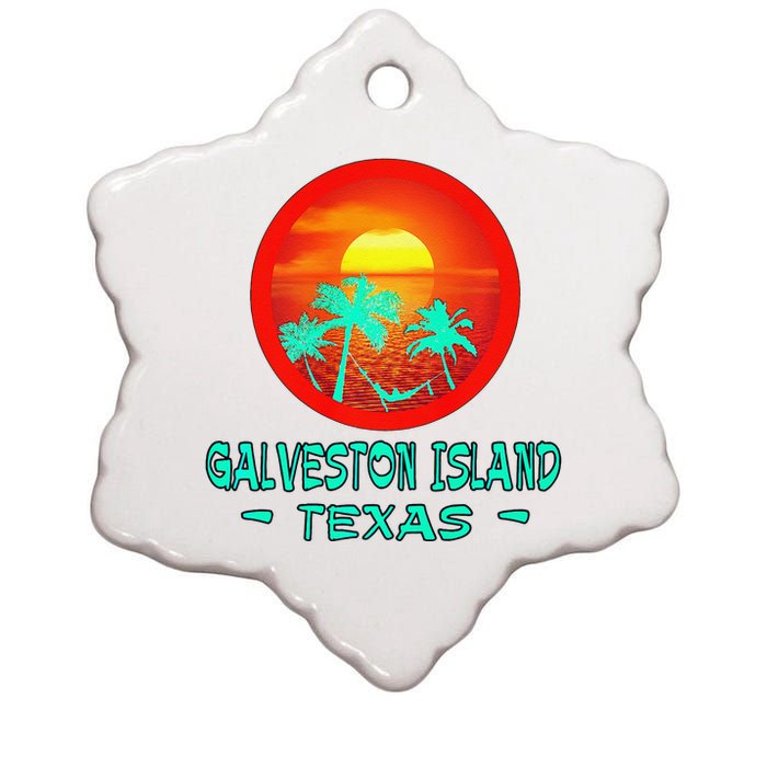 Galveston Island Texas Tropical Beach Souvenir Ceramic Star Ornament