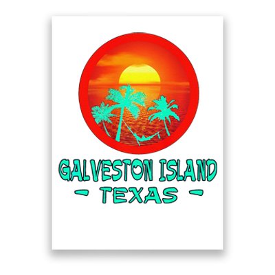 Galveston Island Texas Tropical Beach Souvenir Poster