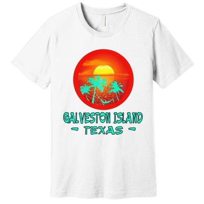 Galveston Island Texas Tropical Beach Souvenir Premium T-Shirt