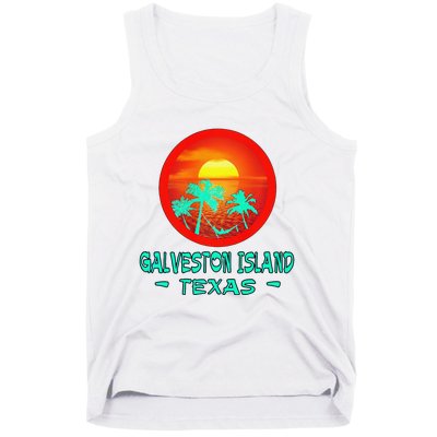 Galveston Island Texas Tropical Beach Souvenir Tank Top