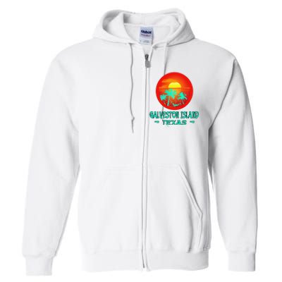 Galveston Island Texas Tropical Beach Souvenir Full Zip Hoodie