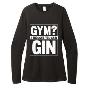 Gym I Thought You Said Gin Alcohol Partying Cocktail Pub Gift Womens CVC Long Sleeve Shirt