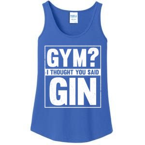 Gym I Thought You Said Gin Alcohol Partying Cocktail Pub Gift Ladies Essential Tank