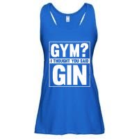 Gym I Thought You Said Gin Alcohol Partying Cocktail Pub Gift Ladies Essential Flowy Tank