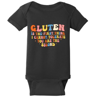Gluten Is The First Thing I Cannot Tolerate Funny Sarcastic Baby Bodysuit
