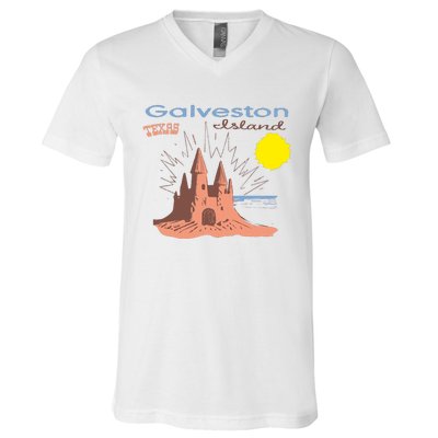 Galveston Island Texas V-Neck T-Shirt