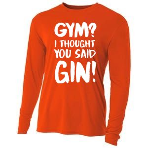 Gym I Thought You Said Gin Gift Cooling Performance Long Sleeve Crew