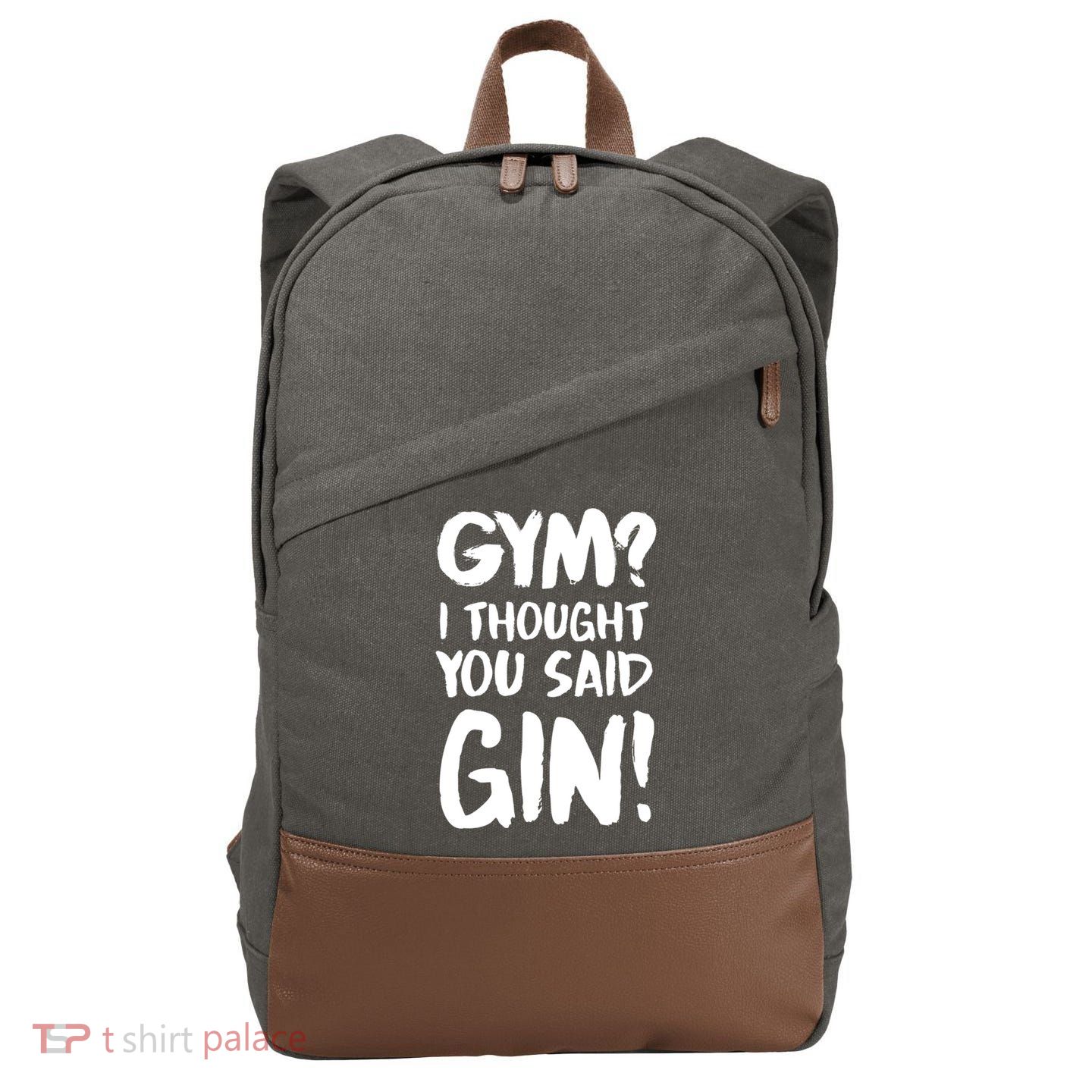 Gym I Thought You Said Gin Gift Cotton Canvas Backpack