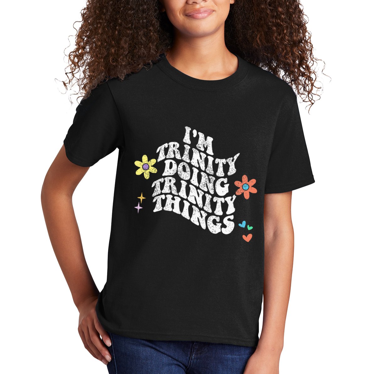 Groovy Im Trinity Doing Trinity Things Funny MotherS Day Kids T-Shirt