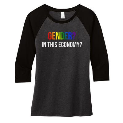 Gender In This Economy Women's Tri-Blend 3/4-Sleeve Raglan Shirt