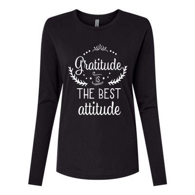 Gratitude Is The Best Attitude Womens Cotton Relaxed Long Sleeve T-Shirt