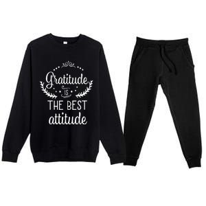 Gratitude Is The Best Attitude Premium Crewneck Sweatsuit Set