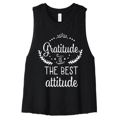 Gratitude Is The Best Attitude Women's Racerback Cropped Tank