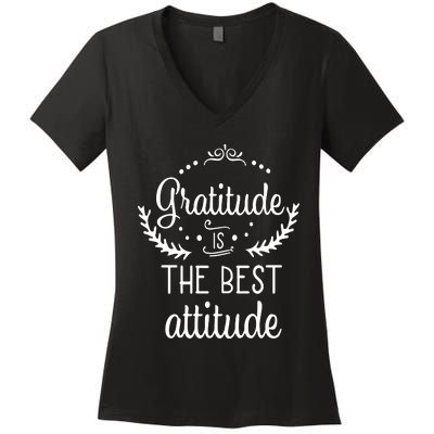 Gratitude Is The Best Attitude Women's V-Neck T-Shirt