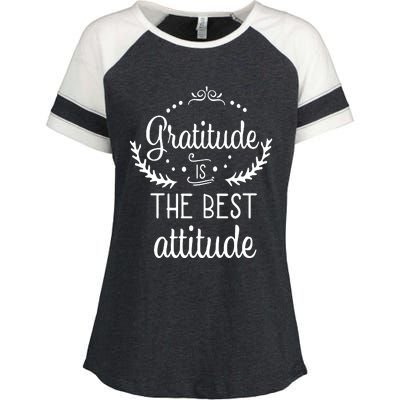 Gratitude Is The Best Attitude Enza Ladies Jersey Colorblock Tee