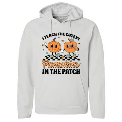 Groovy I Teach The Cutest Pumpkins In The Patch For Teacher Performance Fleece Hoodie