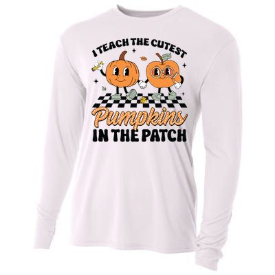 Groovy I Teach The Cutest Pumpkins In The Patch For Teacher Cooling Performance Long Sleeve Crew