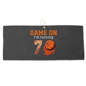 GameOn Im Turning 7 Basketball 7th Birthday Large Microfiber Waffle Golf Towel