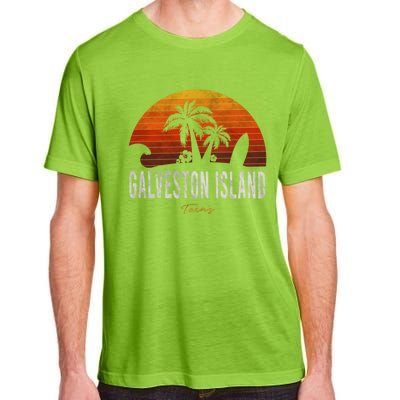 Galveston Island Tx Texas Beach Palms Vacation Surf Sundown Gift Adult ChromaSoft Performance T-Shirt