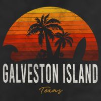 Galveston Island Tx Texas Beach Palms Vacation Surf Sundown Gift 7 Panel Mesh Trucker Snapback Hat