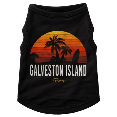 Galveston Island Tx Texas Beach Palms Vacation Surf Sundown Gift Doggie Tank