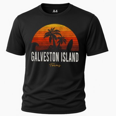 Galveston Island Tx Texas Beach Palms Vacation Surf Sundown Gift Performance Shirt