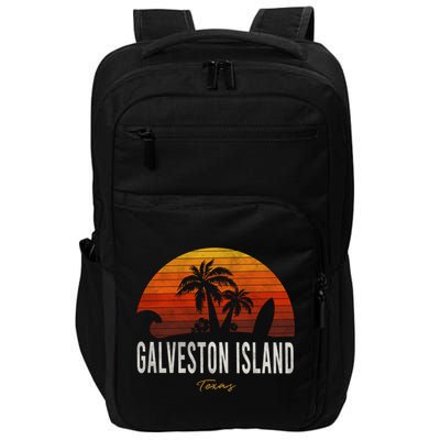 Galveston Island Tx Texas Beach Palms Vacation Surf Sundown Gift Impact Tech Backpack