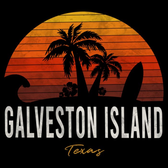 Galveston Island Tx Texas Beach Palms Vacation Surf Sundown Gift 7-Panel Snapback Hat