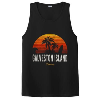 Galveston Island Tx Texas Beach Palms Vacation Surf Sundown Gift PosiCharge Competitor Tank