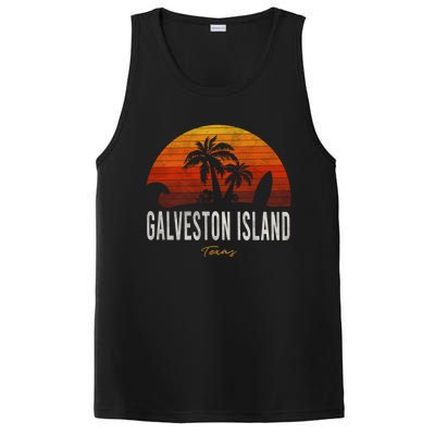 Galveston Island Tx Texas Beach Palms Vacation Surf Sundown Gift PosiCharge Competitor Tank