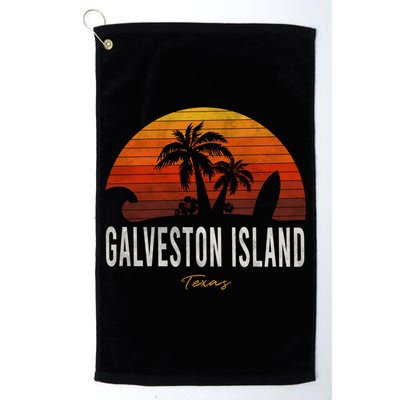 Galveston Island Tx Texas Beach Palms Vacation Surf Sundown Gift Golf Towel