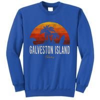 Galveston Island Tx Texas Beach Palms Vacation Surf Sundown Gift Sweatshirt