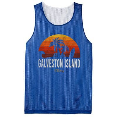 Galveston Island Tx Texas Beach Palms Vacation Surf Sundown Gift Mesh Reversible Basketball Jersey Tank