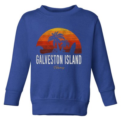 Galveston Island Tx Texas Beach Palms Vacation Surf Sundown Gift Toddler Sweatshirt