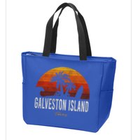 Galveston Island Tx Texas Beach Palms Vacation Surf Sundown Gift Zip Tote Bag