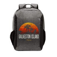 Galveston Island Tx Texas Beach Palms Vacation Surf Sundown Gift Vector Backpack