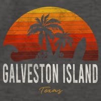 Galveston Island Tx Texas Beach Palms Vacation Surf Sundown Gift Vector Backpack