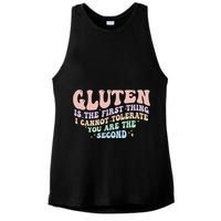 Gluten Is The First Thing I Cannot Tolerate Ladies PosiCharge Tri-Blend Wicking Tank