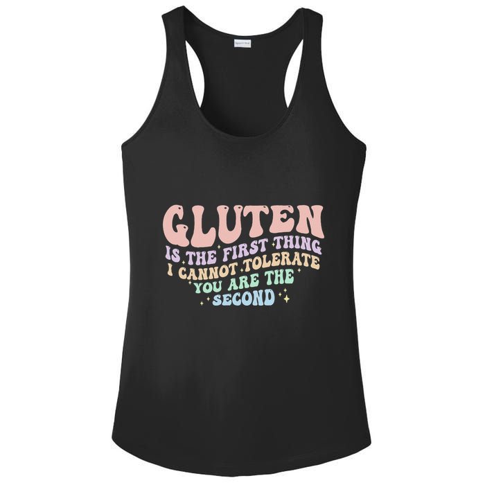 Gluten Is The First Thing I Cannot Tolerate Ladies PosiCharge Competitor Racerback Tank
