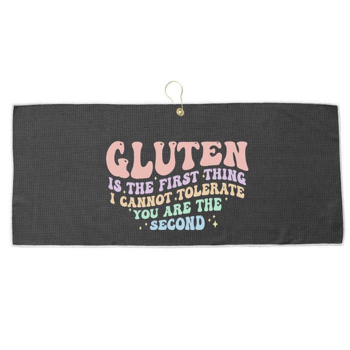 Gluten Is The First Thing I Cannot Tolerate Large Microfiber Waffle Golf Towel