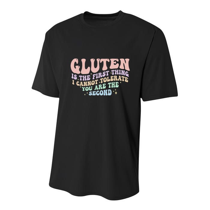 Gluten Is The First Thing I Cannot Tolerate Youth Performance Sprint T-Shirt