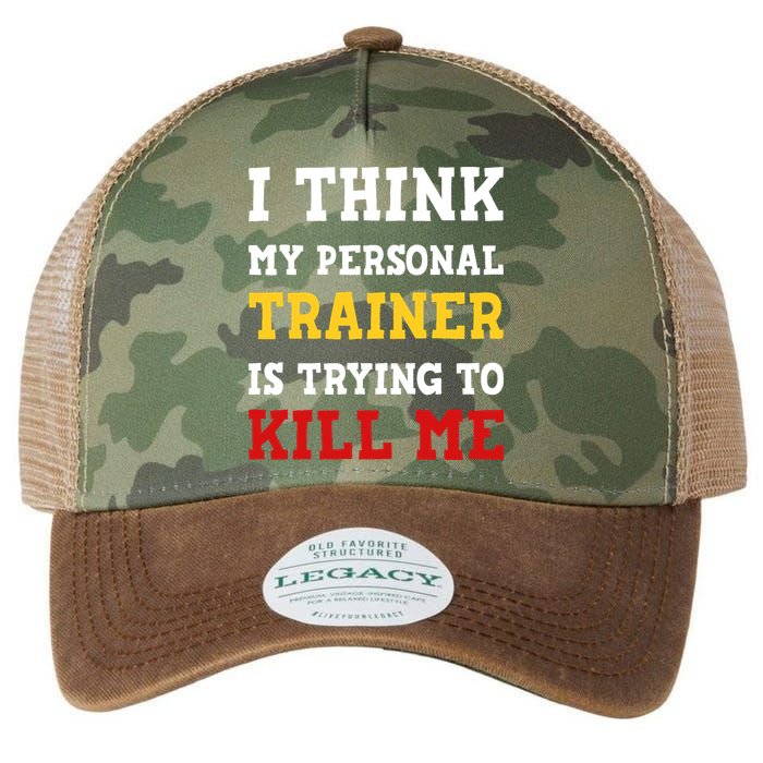 Gym I Think My Trainer Is Trying To Kill Me Personal Trainer Legacy Tie Dye Trucker Hat