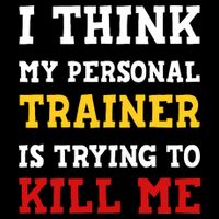 Gym I Think My Trainer Is Trying To Kill Me Personal Trainer Stripe Pom Pom Beanie