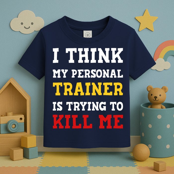 Gym I Think My Trainer Is Trying To Kill Me Personal Trainer Toddler T-Shirt