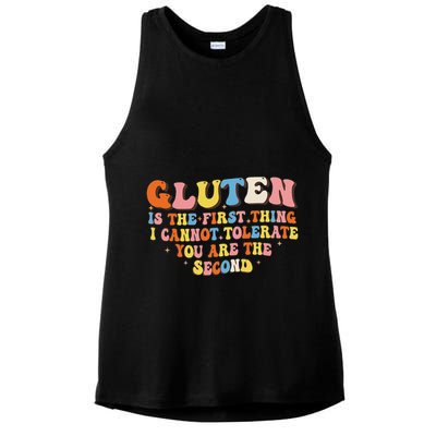 Gluten Is The First Thing I Cannot Tolerate Funny Sarcastic Ladies PosiCharge Tri-Blend Wicking Tank