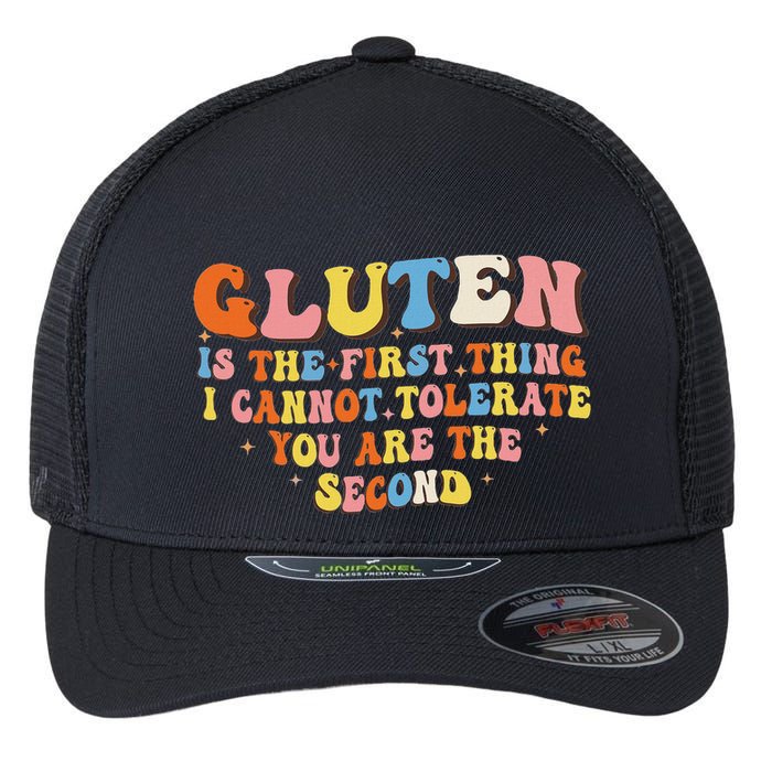 Gluten Is The First Thing I Cannot Tolerate Funny Sarcastic Flexfit Unipanel Trucker Cap