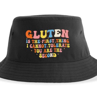 Gluten Is The First Thing I Cannot Tolerate Funny Sarcastic Sustainable Bucket Hat